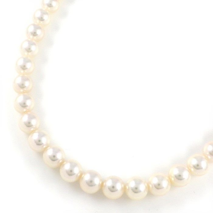 MIKIMOTO 7.0-7.5mm Pearl Necklace in Silver 925 - Exquisite Craftsmanship