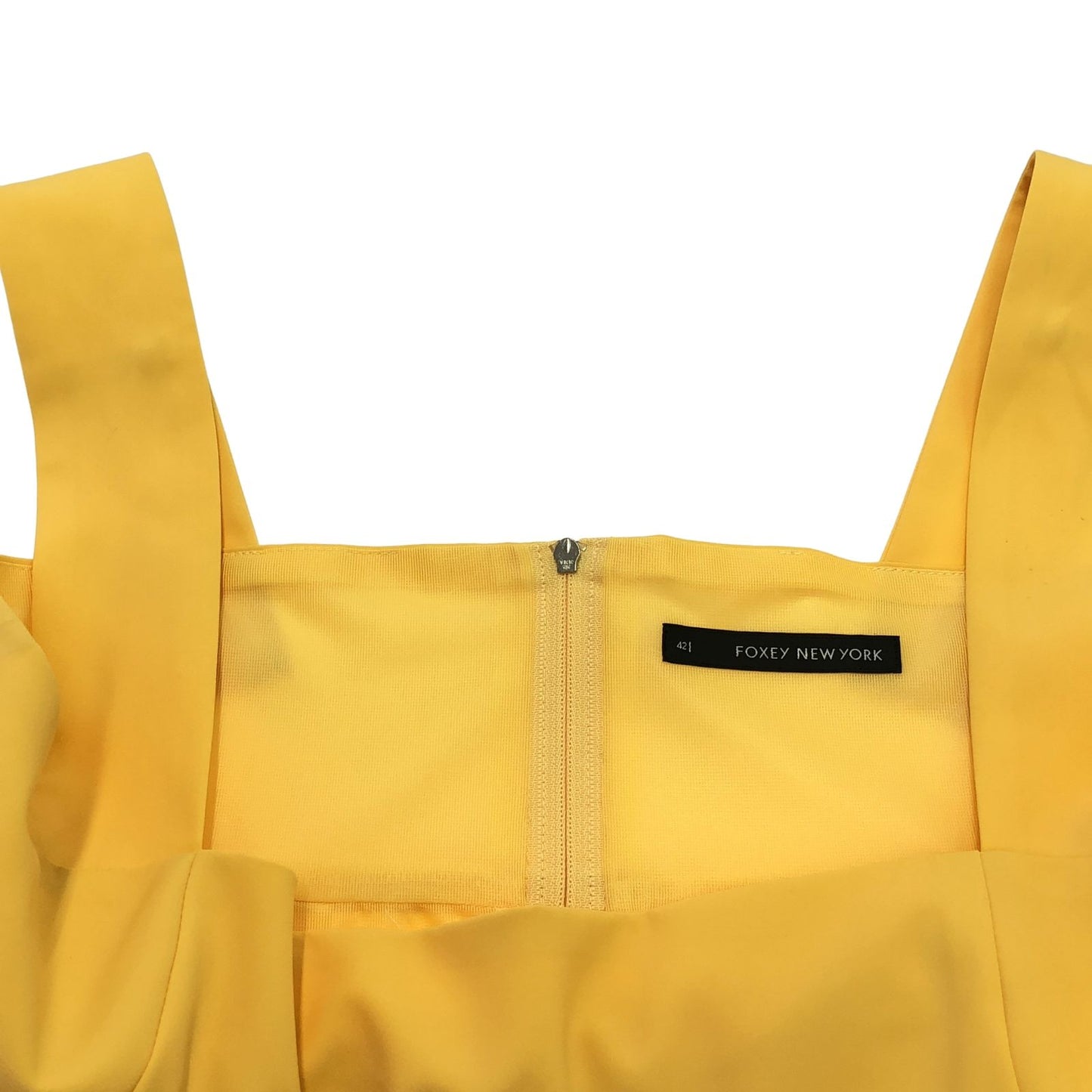 FOXEY NEW YORK Elegant Yellow Strap Dress - Timeless Sophistication
