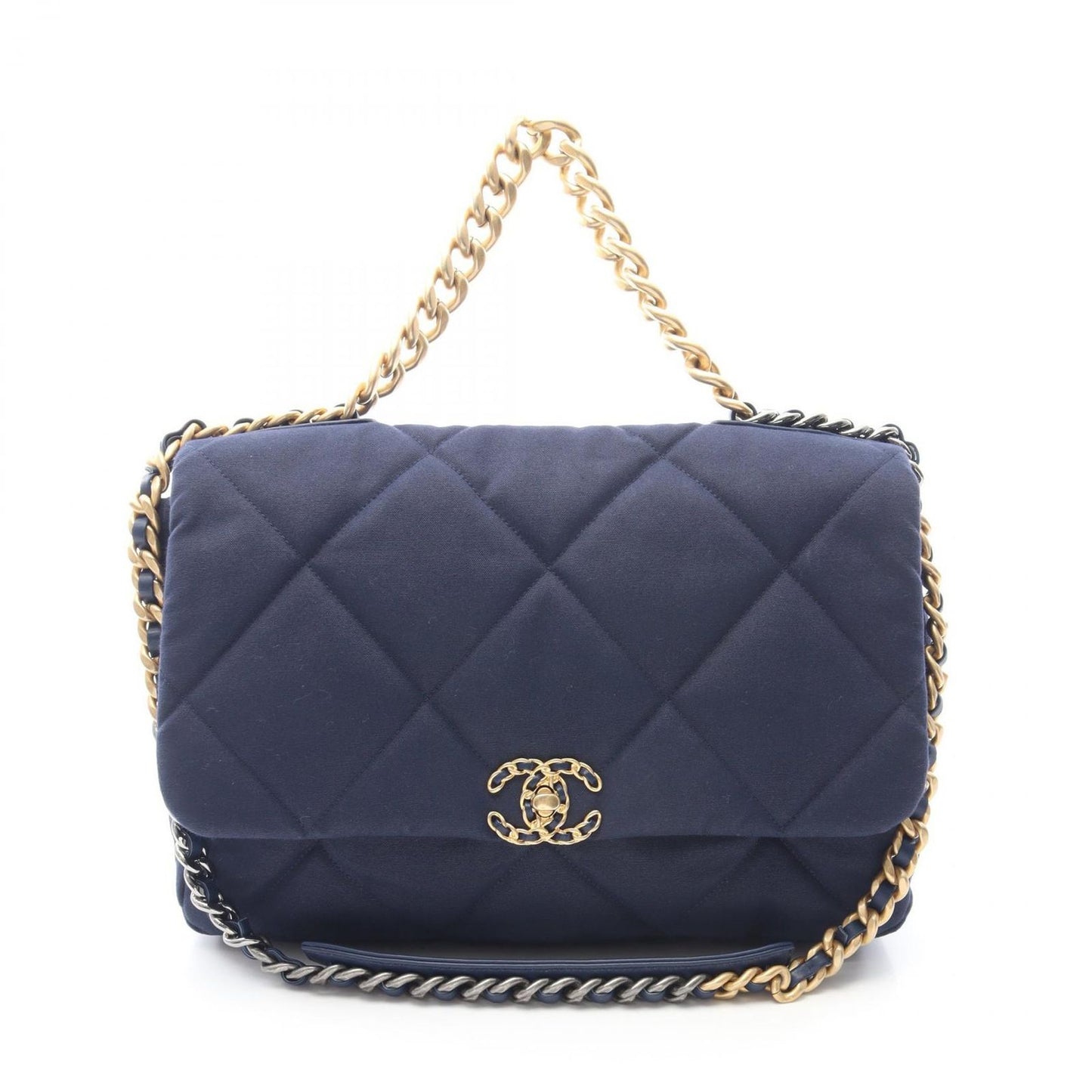 CHANEL 19 Disnuf Maxi Shoulder Bag - Navy Canvas