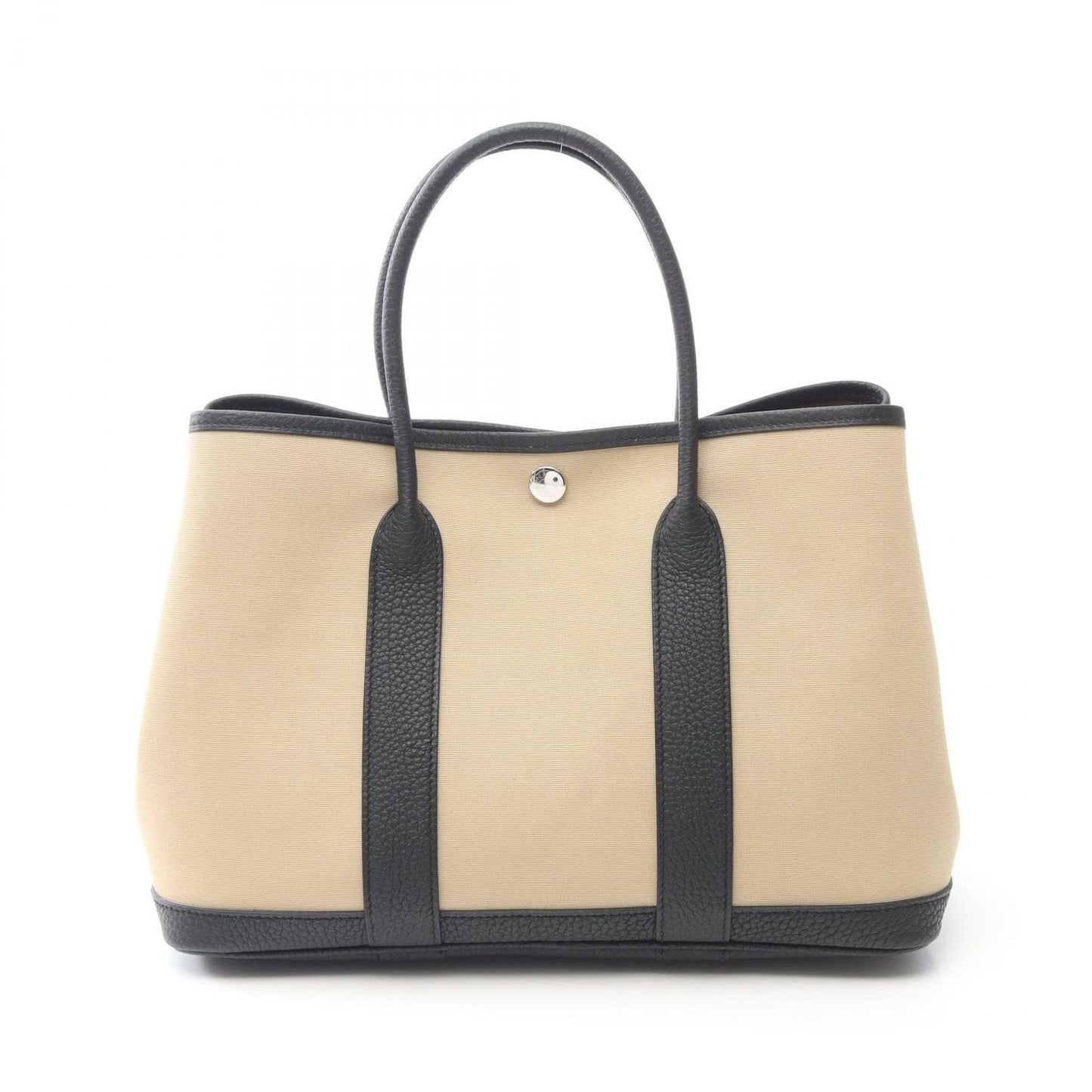 HERMES Garden Party TPM Tote Bag - Trench/Black Canvas & Leather