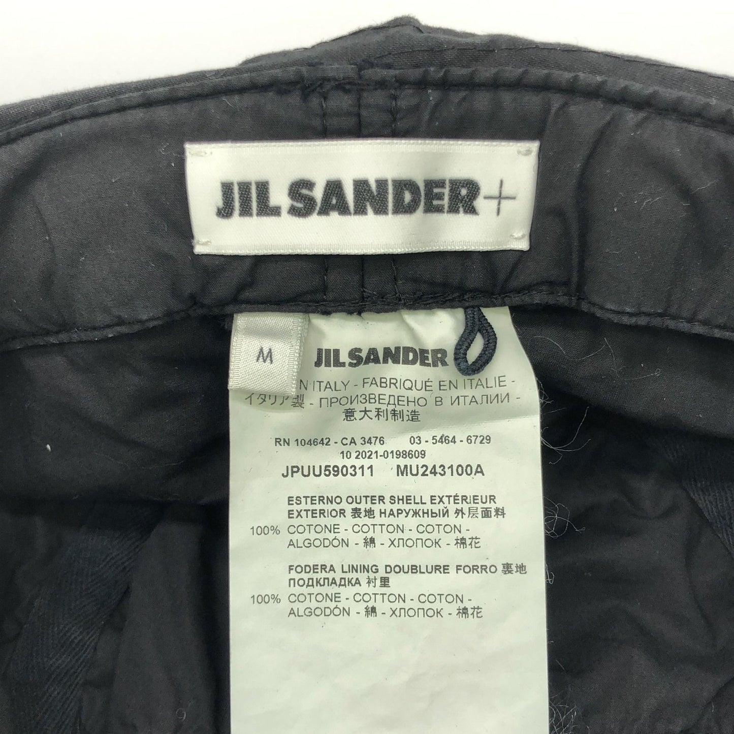 JIL SANDER+ Black Cotton Unisex Hat - Timeless Elegance