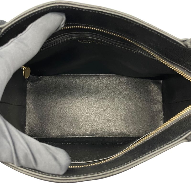 CHANEL Reissue Tote A01804 Black Caviar Skin with Gold Hardware