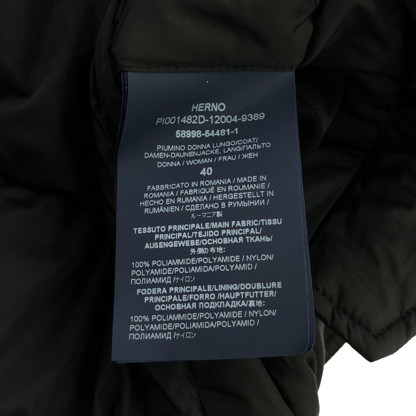 Herno Black Nylon Down Coat - Elegant Women's Outerwear