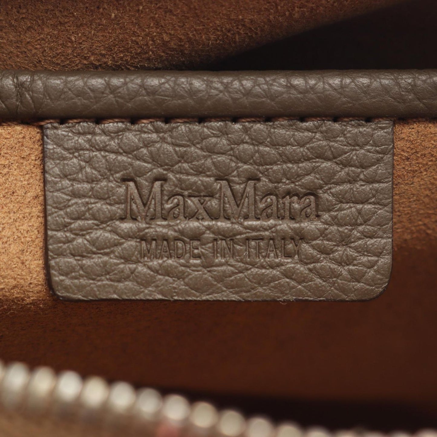 MAX MARA ELSA Shoulder Bag in Khaki Leather - Timeless Elegance