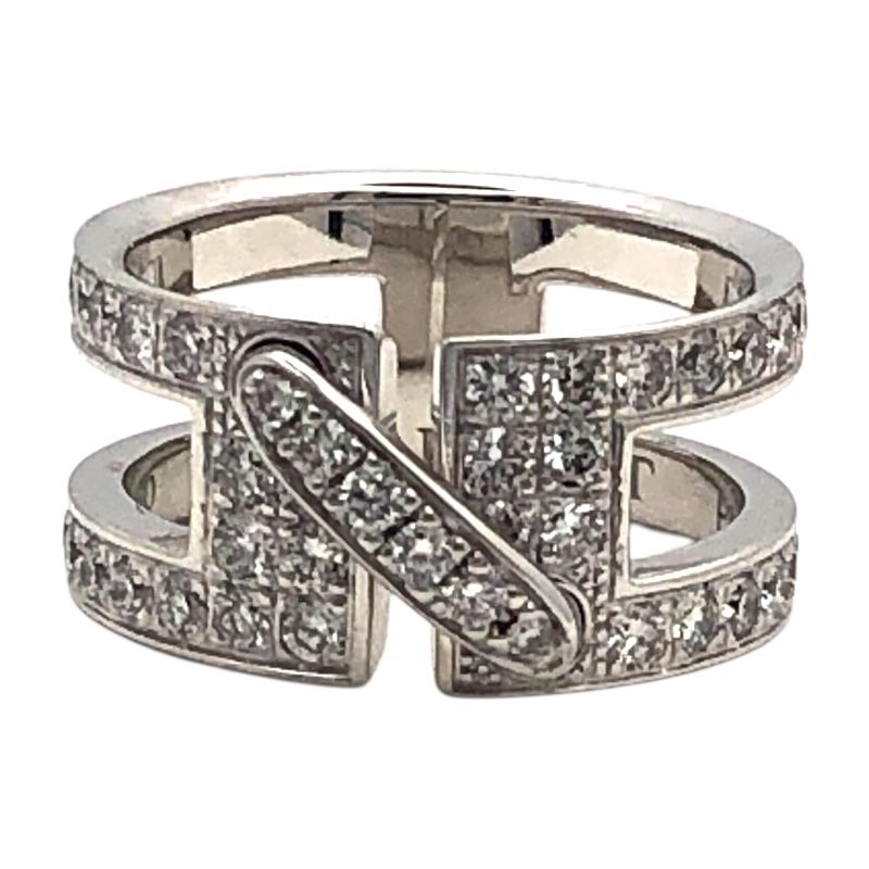 CHAUMET Joudrian Diamond Ring in 750WG - Exquisite Silver Elegance