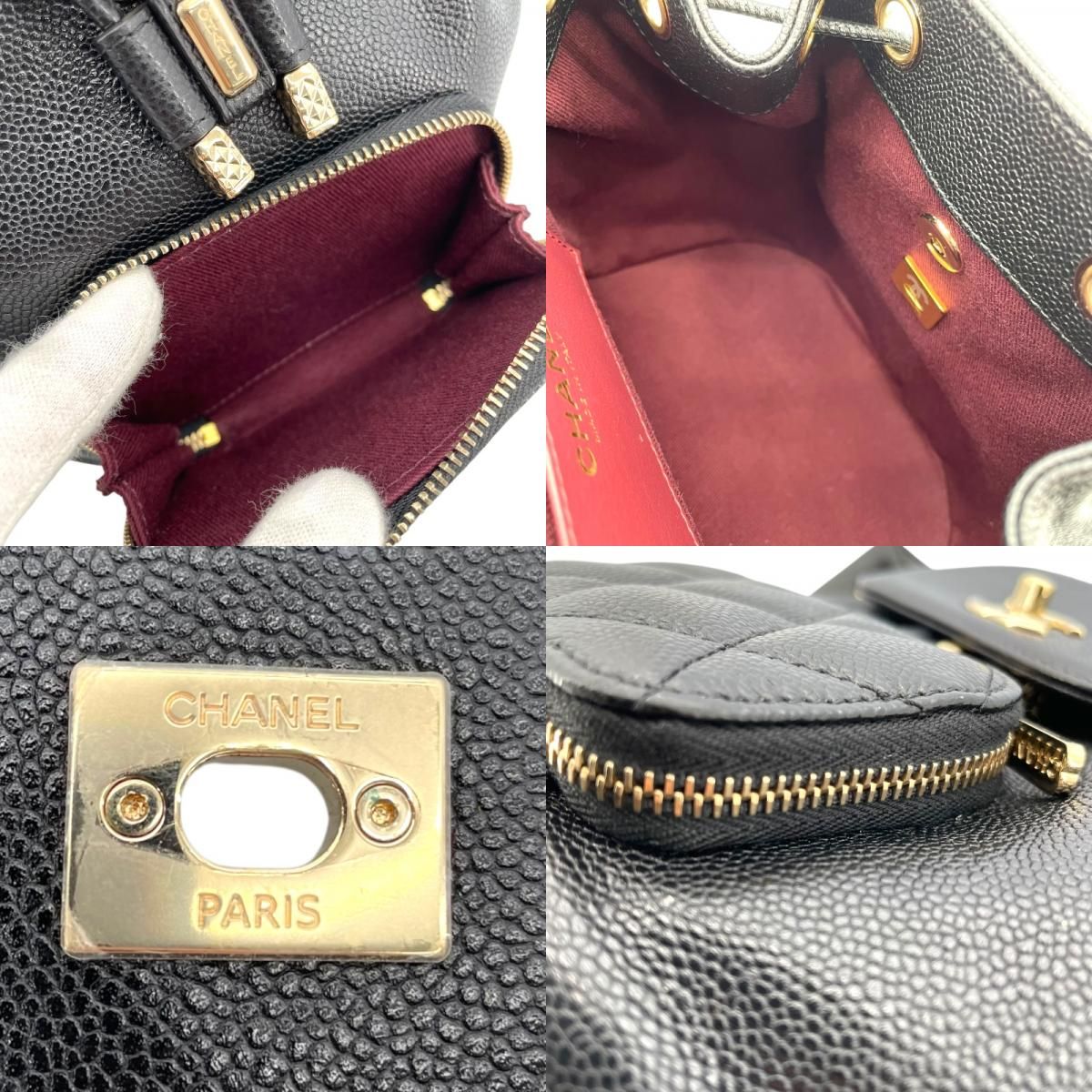 CHANEL Matelassé Backpack AS3530 in Black Caviar Leather