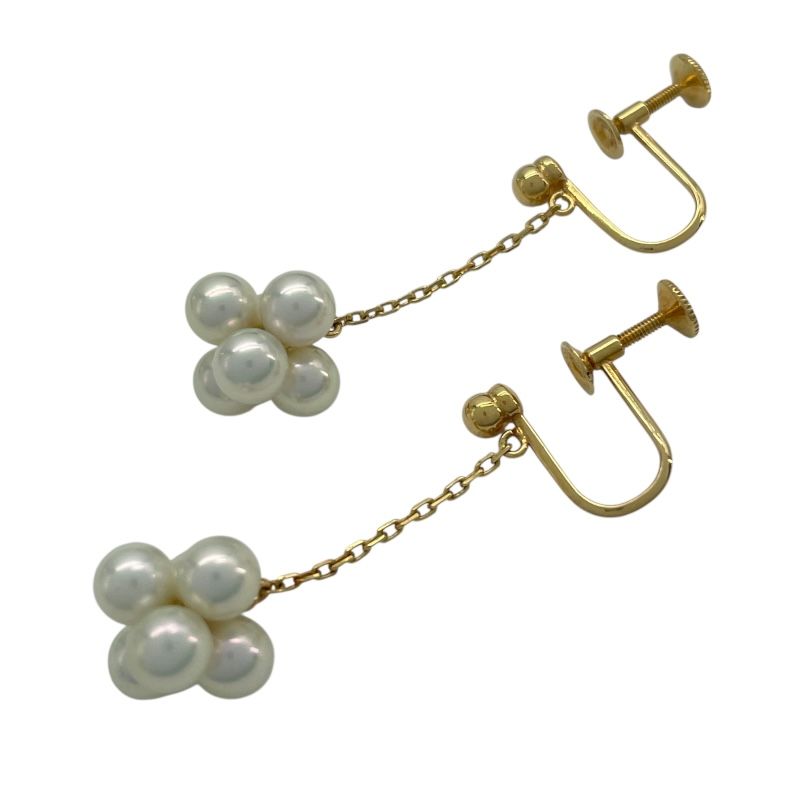 MIKIMOTO K18 Yellow Gold Pearl Earrings - Exquisite Elegance