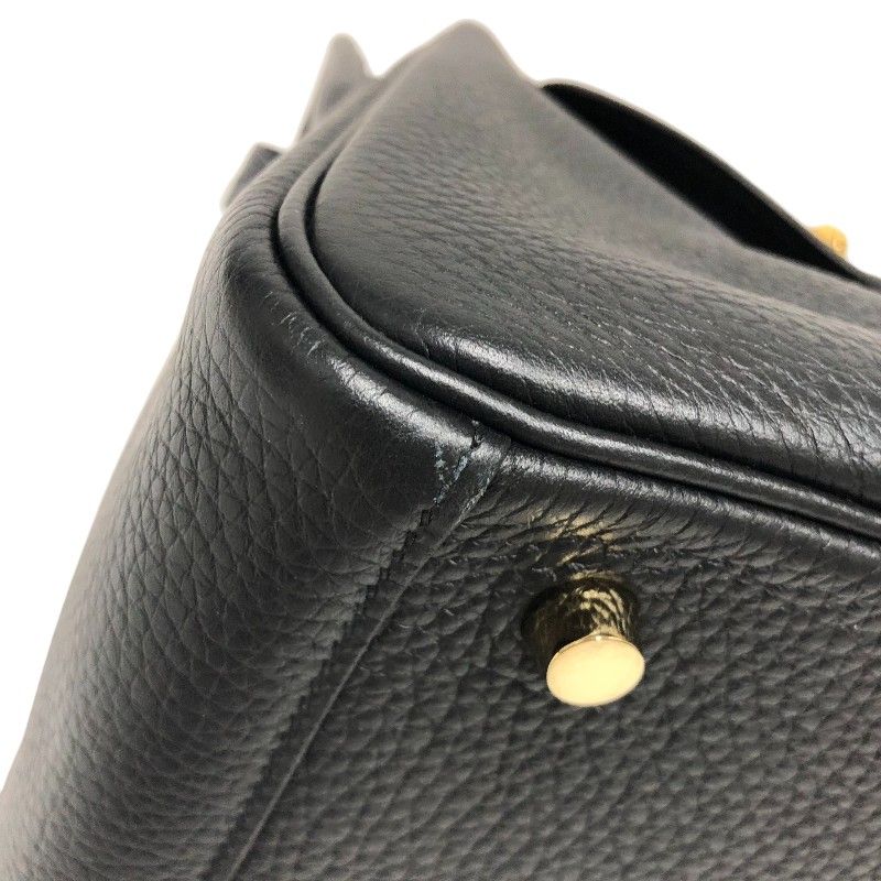 HERMES Lindy 26 Black Togo Leather Shoulder Bag with Gold Hardware