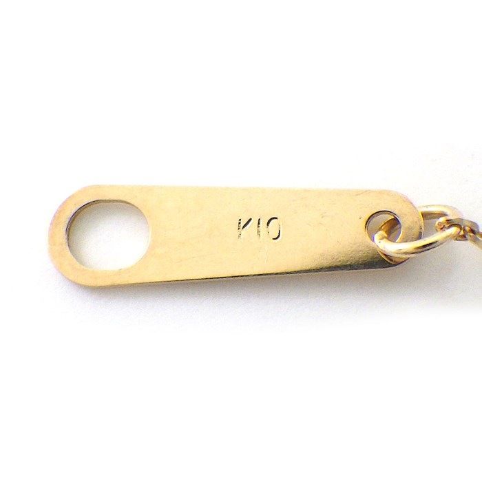 K10YG Round Circle Initial Necklace - Alphabet H