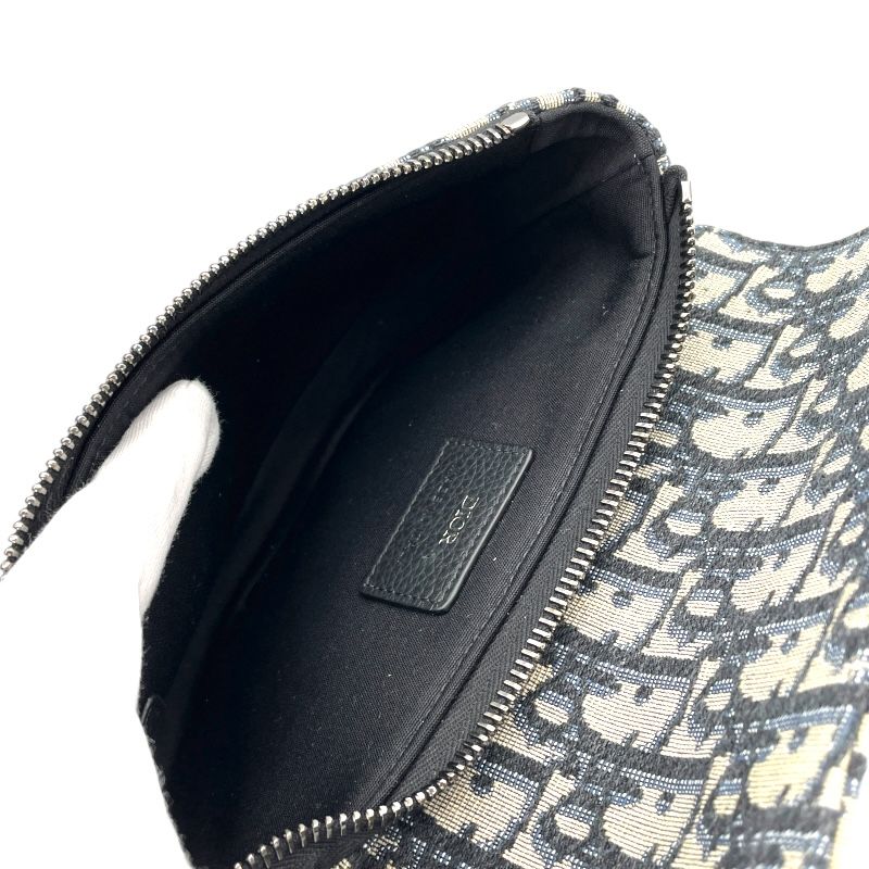 Christian Dior Opplique Canvas Arm Pouch in Beige & Black