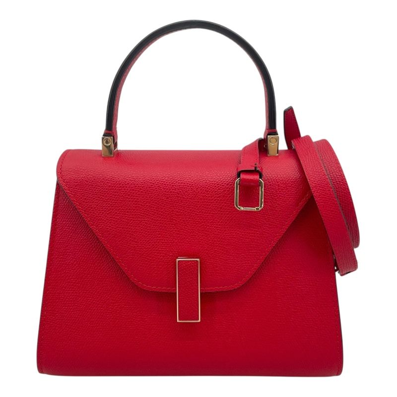 VALEXTRA Isee Mini Red Grained Calfskin Shoulder Bag