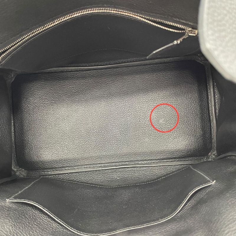 HERMES Birkin 30 Y Stamp Black & Silver Hardware Handbag