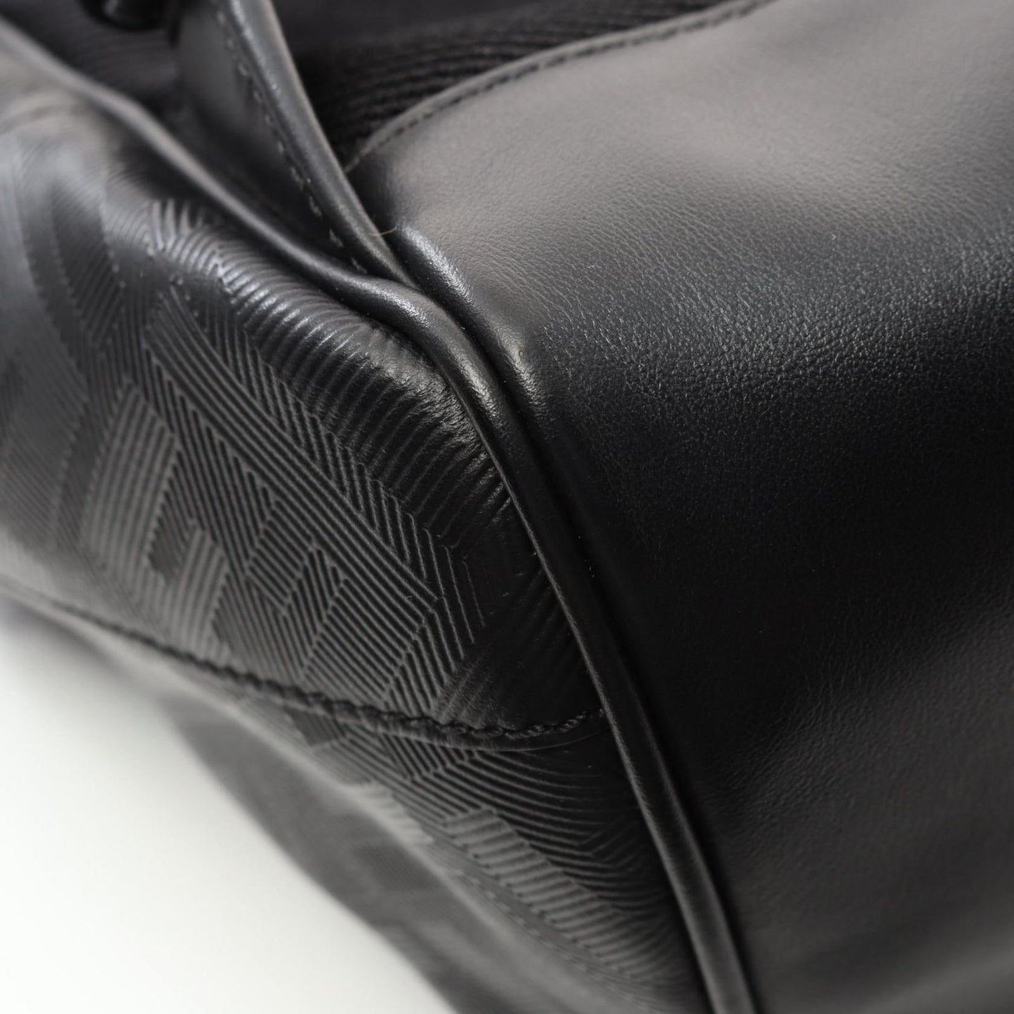 FENDI Kiodo Shadow Diagonal Backpack in Black Leather