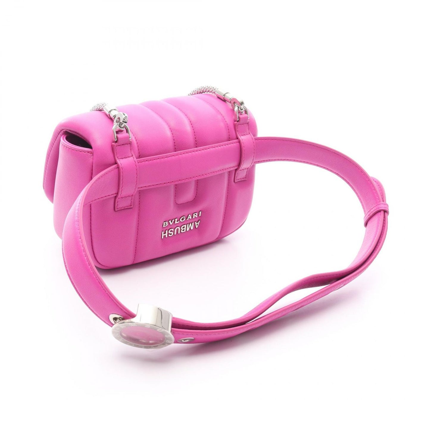 BVLGARI × AMBUSH Serpenti Pink Purple Leather Waist Bag